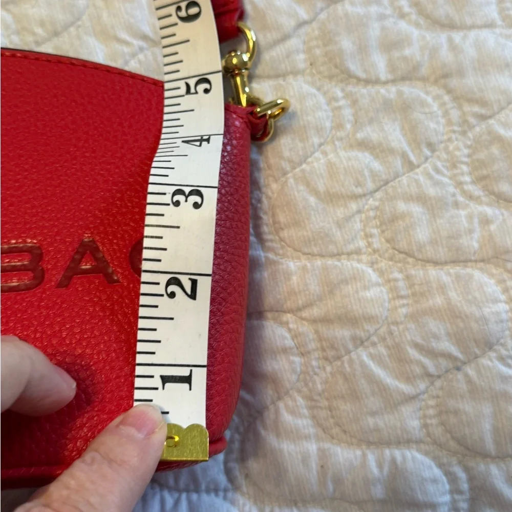 Marc Jacobs The Beauty Bag Cosmetic Bag Red Leather NWOT structured and stunning